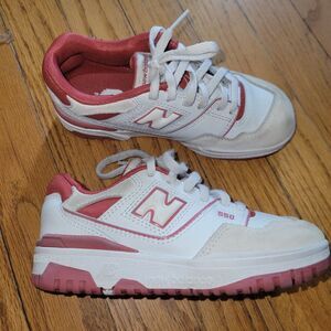 New Balance 550 Little Kid 'White Red Burgundy Haze' Suede Sneakers  Size 12